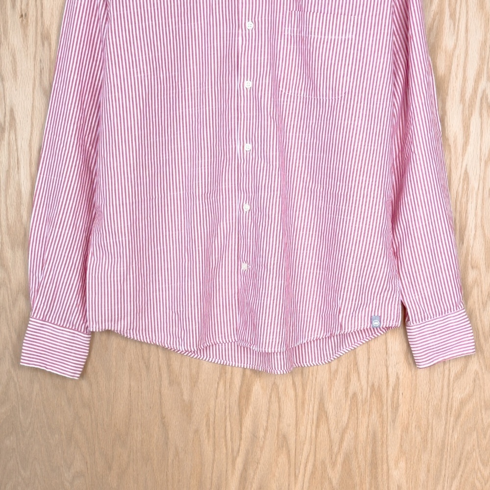 Peter Millar Crown Stripe Button Down Long Sleeve Shirt Red White - Picture 3 of 11